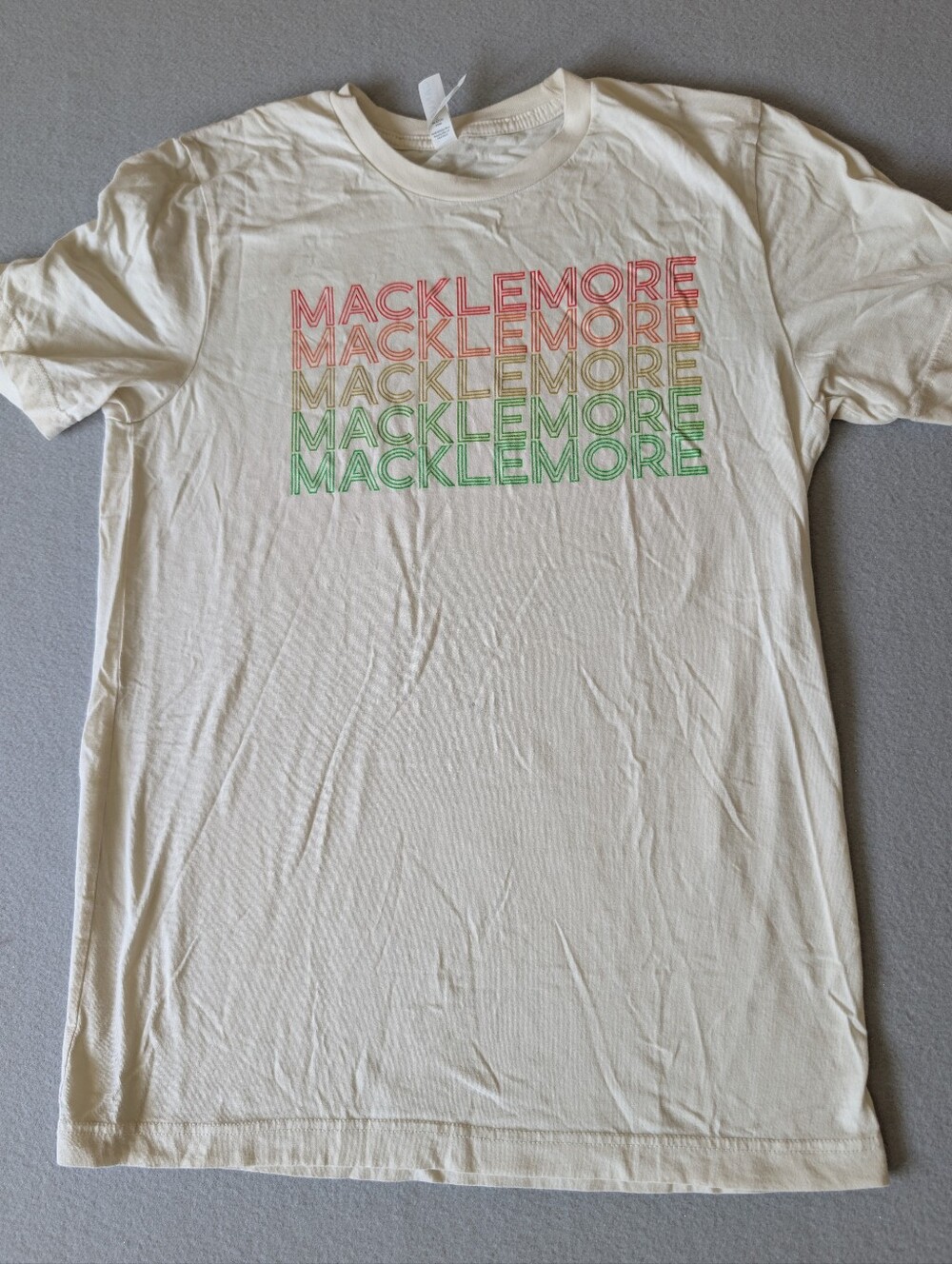 Macklemore T Shirt Band Tee Cream Neutral Retro Logo Print Cotton Mens Sz Med image 4